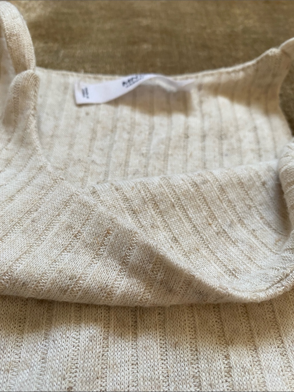 Everyday Ribbed Tank Top - Cream - Picture 3 of 3